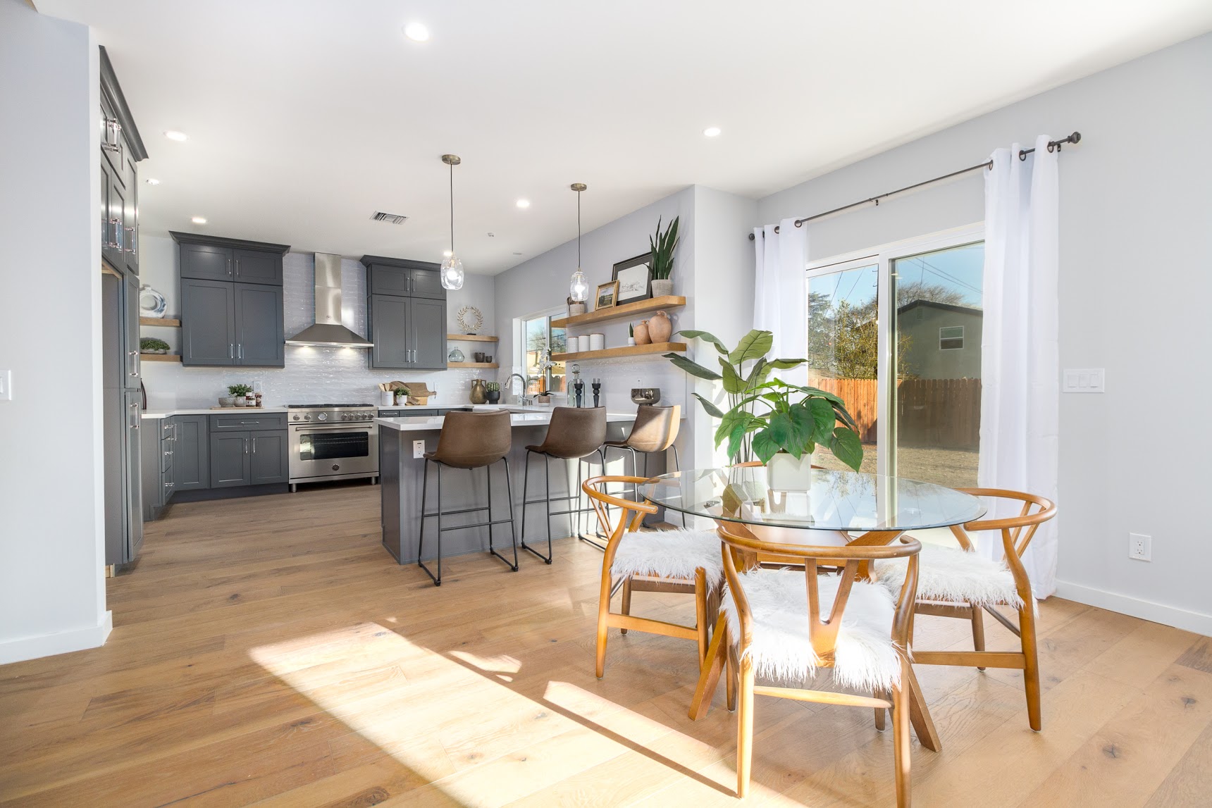 Staged kitchen and dining — home staging for real estate