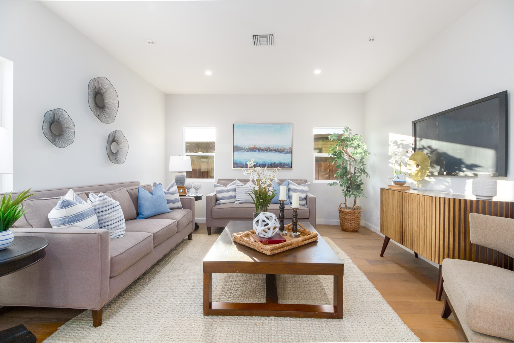 Staged living room — home staging project, Greater Los Angeles