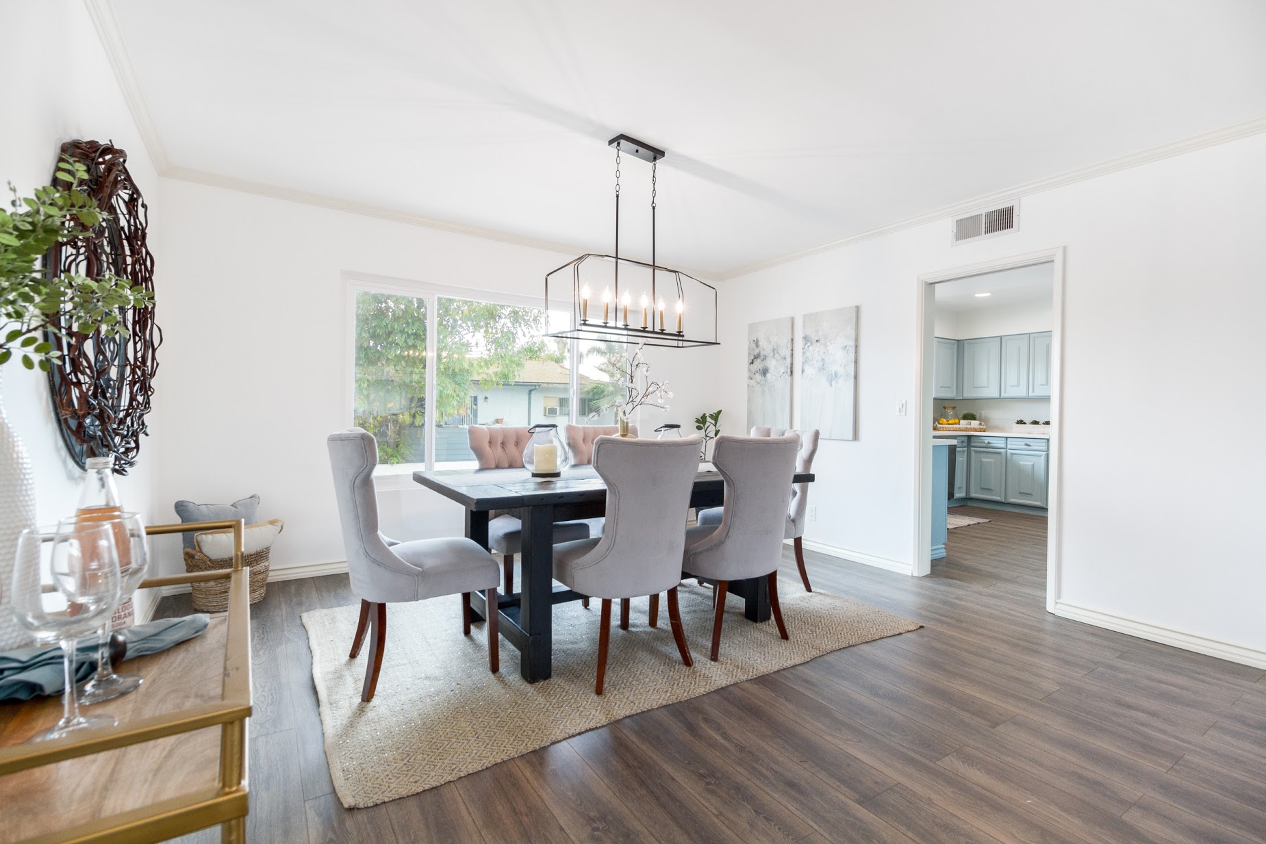 Staged dining room — home staging for real estate listing, Greater Los Angeles