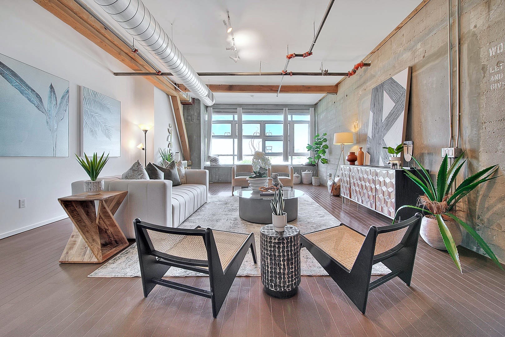 Open loft staged for sale — home staging, Los Angeles