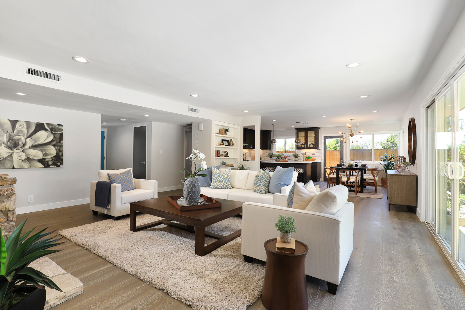 Staged living and dining area — home staging for real estate listing